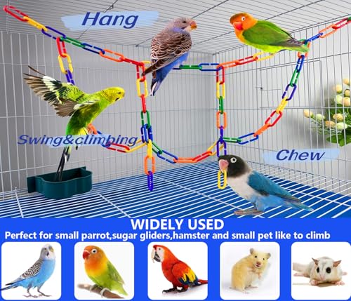 600Pcs Rainbow C-Clips Plastic Chain Links for Birds & Small Pets - color: Rainbow, size: 600Pcs