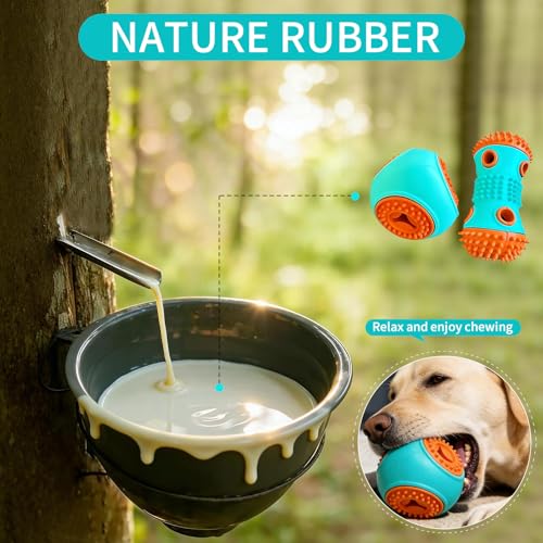 Dog Chew Toys 3 Pack, Squeaky Toy, Treat Dispensing Slow Feeder for Large and Medium Dog, Multifunctional Teeth Cleaning and Gum Massage (Dumbbell-Ball-Star) - color: Dumbbell-Ball-Star