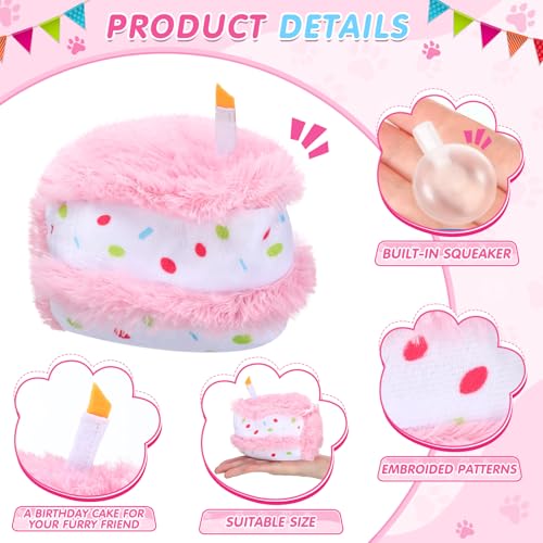 Gemscream 14 Pcs Dog Birthday Toy Gifts Dog Birthday Cake Puppy Interactive Squeak Toys Decorations for Small and Medium Dogs Supplies(Pink) - color: Pink