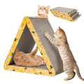 Cat Scratcher, Cat Scratching Board - Foldable Triangle 6-Sided Cardboard - color: Orange