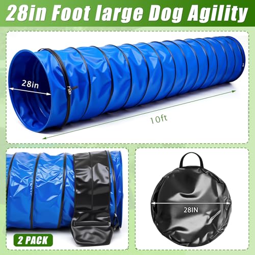 Briwooody 28in X 10ft Dog Agility Tunnel PVC for Large Dogs, Blue - color: Blue, size: 28in X 10ft