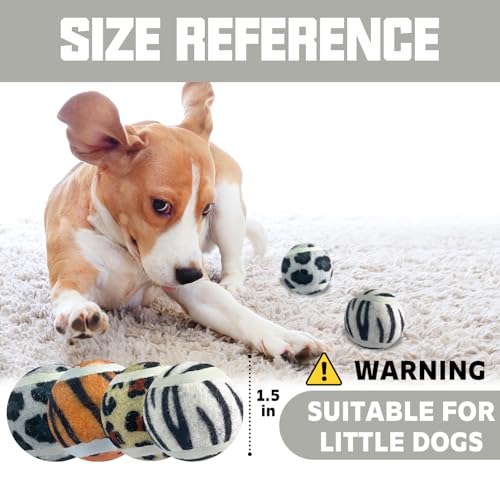 X-Small Dog Tennis Balls Dog Toys Ball 1.5" Pack of 12, Fit Ball Launchers - color: Animal style