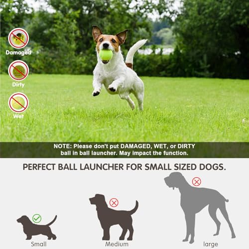 MEKAPLE Automatic Dog Ball Launcher, Dog Ball Thrower Machine with 10-30Ft 3 Launching Distance, Interactive Toys for Small-Medium Dogs Indoor & Outdoor with 15 Mini Tennis Balls (2 inch) -Blue - color: Blue