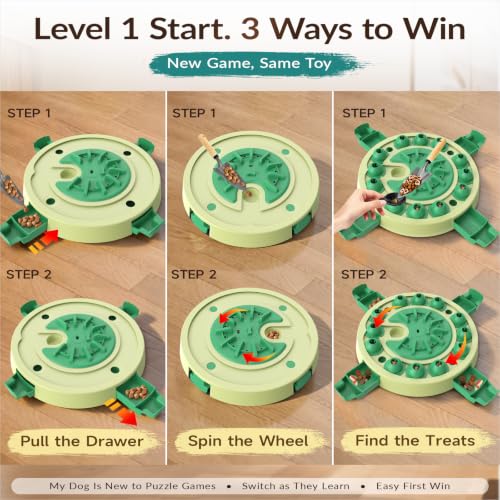 KADTC Large 3-Level Dog Puzzle Toy, Mental Stimulation Games for Smart Dogs - color: Green