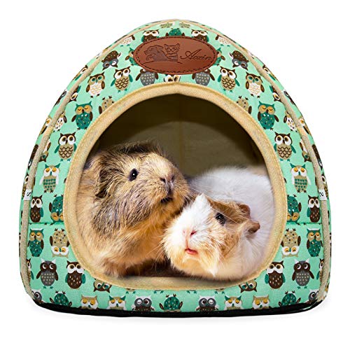 Guinea Pig Bed Hideout, Washable Hamster Cave for Small Animals - color: Green