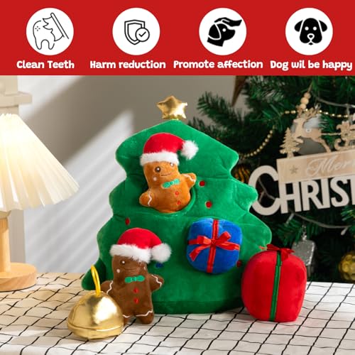 Hollypet Christmas Squeaky Hide and Seek Dog Toys for Small and Medium - style: Christmas Tree