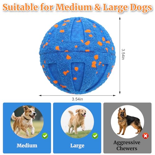 Interactive Dog Toys, Automatic Moving Dog Balls Self Rolling Vibrating Bouncing Ball for Dogs Medium & Large E-TPU Smart Dog Toys Stimulating for Boredom-Blue