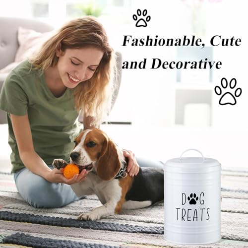 Dog Treat Container Airtight, 9.1''Hx5.5''W, 10 Cup Capacity (White) - color: White - Single
