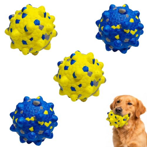4PCS Tennis Balls for Dogs, Indestructible Durable Bouncy Toy Balls, Medium