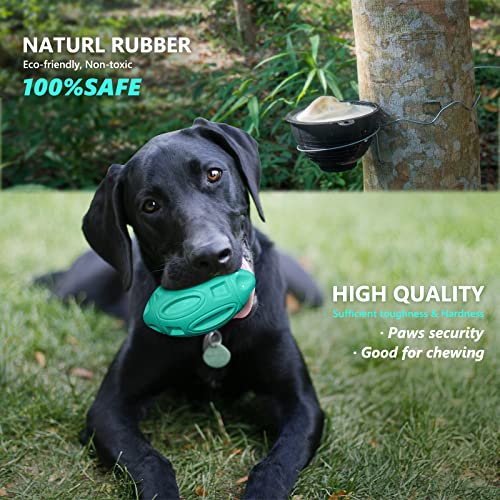 EASTBLUE Dog Toys for Aggressive Chewers, Indestructible Squeaky Football - color: Teal