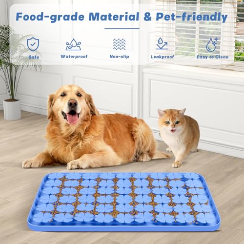 Silicone Snuffle Mat for Dogs 23.6"x 15.7" Large Slow Feeder Mat, Blue - color: Blue:23.6"x15.7"