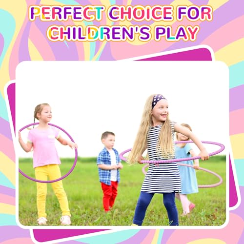 Sratte 8 Pcs Kids Hoop Detachable Plastic - color: Sweet Color, size: 28 Inch