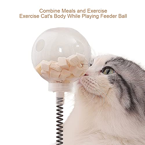 Marchul Cat Puzzle Feeder, Interactive Cat Toy with Treat Dispenser & Roller Track Ball, Wooden Slow Feeder Ball for Indoor Cats, 3-in-1 Food Puzzle Toy for Mental Stimulation