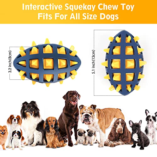 Dog Toy Ball, Dog Spiky Toy Ball with Squeaker, for Floating Chewing Fetching and Interactive Play (Yellow) - color: Yellow