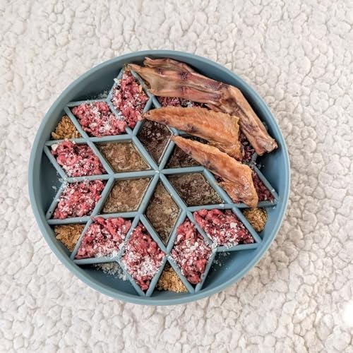 OHMO Slow Feeder Dog Bowl, 5.9" Lick Mat for Dogs, Diamond, Light Blue - color: Light Blue