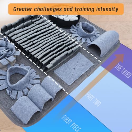Dog Sniffing Mat, Interactive Dog Puzzle Toy, Stress Relief, Enriches Feeding Games The Sniffing mat Helps Slow Down Eating Speed and Keeps Dogs Busy - color: Silver-gray