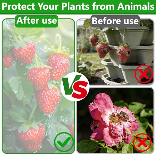 2 Pcs Vertical Plant Pot Insect Netting with Zipper, 39"x20" Stackable Planter Garden Net Cover, 3 to 5 Tier Planter Pot Insect Bird Barrier Protection Mesh for Strawberry Herb Flower Fruit Vegetable - color: 3 to 5 Tier