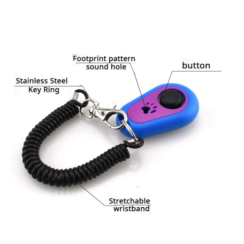 Ruconla Pet Training Clicker with 6 Pack for Dogs/Cats/Horses/Birds or Other Animals - Clickers with Strap for Training