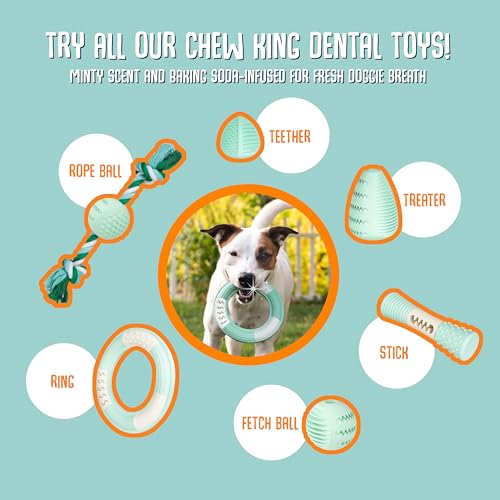 Chew King by Mammoth Dental Dog Toy Collection - Stick Clinically Proven to Remove Plaque