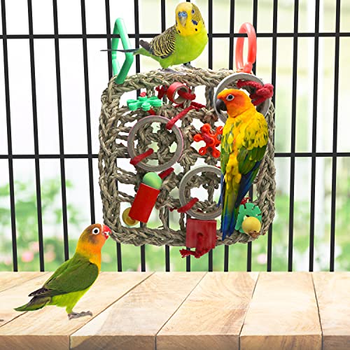 Litewoo Parakeet Toys Bird Climbing Rope Net Hammock for Parrot Cage - size: 7.07 x 9.43inch/18 x 24cm