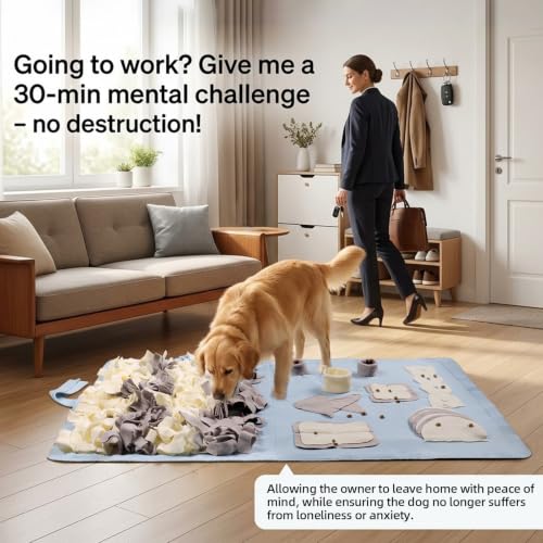 Snuffle Mat for Dogs: Slow Food Interactive Experience - color: Blue, size: Medium 22x38 inch