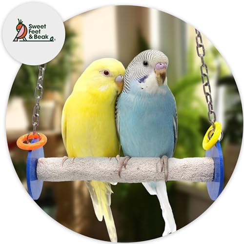 Sweet Feet and Beak Roll Bird Swing, African Grey Amazon, Medium, Blue - color: Blue, size: Medium 10.25"