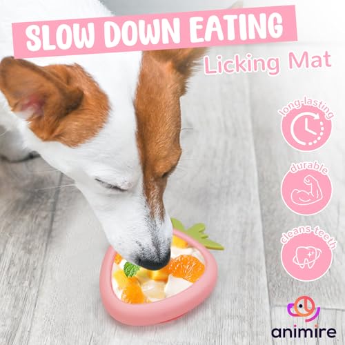 Freeze Dog Lick Bowl, Animire Non-Slip Slow Feeder Lick Mat for Dogs, Silicone Dog Enrichment Bowl for Distraction Anxiety Relief Boredom, BPA Free, Dishwasher Safe(Pink,S) - color: B- Pink, size: S