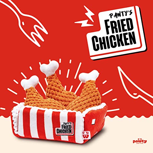 PAWTY Fried Chicken Interactive Dog Toy - Snuffle Nosework Puzzle with Squeaker - Pet Stress Relief Game - Nosework Hide Treat Food Puzzle - Medium Dog - Durable Cute Dog Gifts - style: PAWTY Fried Chicken