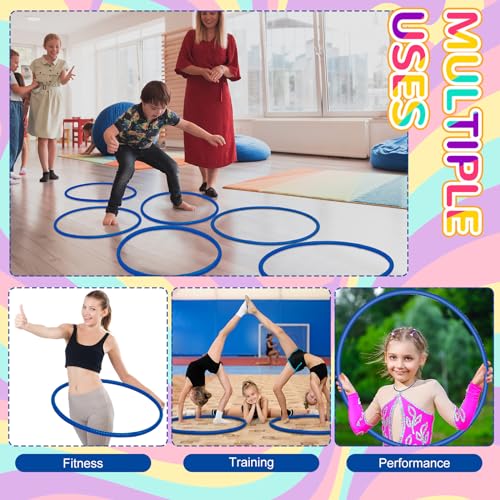 Shappy 6 Pcs Exercise Hoop Set Detachable Adjustable - color: Dark Blue, size: 26 Inch