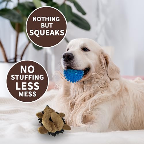 2-in-1 No-Stuffing Hedgehog Dog Toys 3 PCS, Squeaky Ball for Throwing Play - style: Hedgehog dog toys
