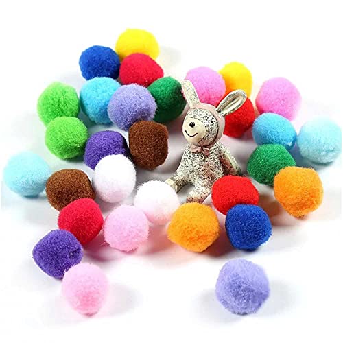 VOVIGGOL 30Pcs 1.3 Inch Cat Toy Balls Soft Kitten Pompom Toys Indoor Cats Interactive Playing Quiet Ball Cats Favorite Toy, Cat Pom Pom Balls for Craft DIY Creative Crafts Decorations (Assorted Color) - color: 30 Mini Cat Pompom Balls