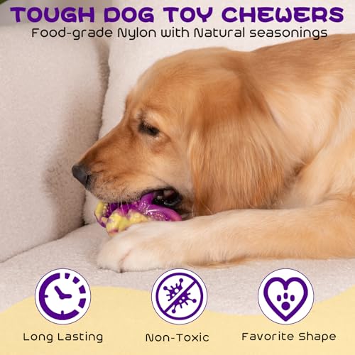 WinTour Dog Chew Toys for Aggressive Chewers, Tough Toys for 30-80lbs Dogs - color: Purple