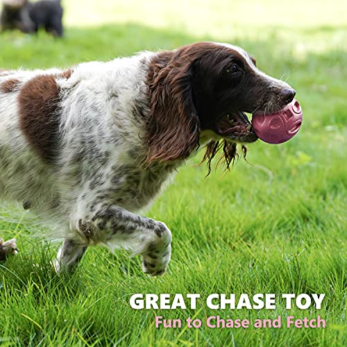 EASTBLUE Dog Toys for Aggressive Chewers, Indestructible Squeaky Football - color: Pink