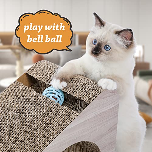 PAWZ Road 28.3" Cardboard Cat Scratcher Triangle 2 in 1 Cat Scratching Ramp