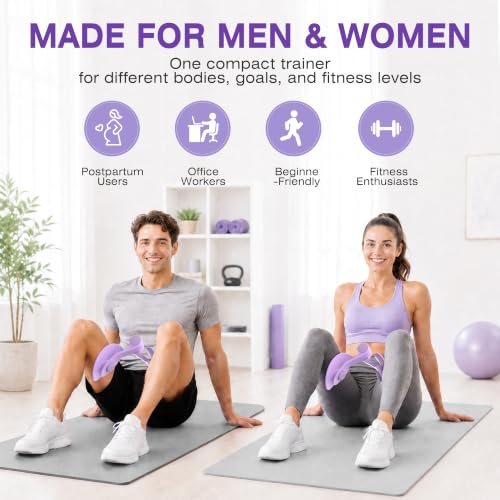 Pelvic Floor Exercise Devices 35lb Inner Thigh Hip Trainer Kegel Exerciser - color: Purple