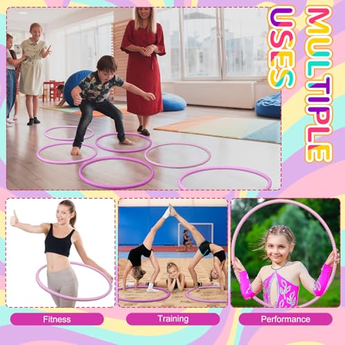 Sratte 8 Pcs Kids Hoop Detachable Plastic - color: Sweet Color, size: 28 Inch