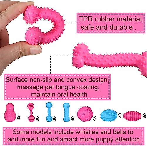 Sanwuta 30pcs Puppy Dog Chew Toy Bulk Rubber Teething Toy for Small Dog