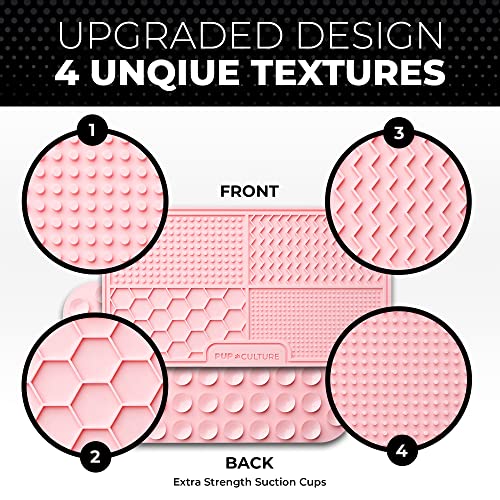 Pup Culture Dog Lick Mat for Dogs, Feeding Pad for Anxious Pets Plus 4 Different Puzzles for Mental Stimulation for Dogs - Supports Mental, Dental, and Digestive Health, Bite Resistant and Heavy Duty - color: Pink, size: 1 Pack