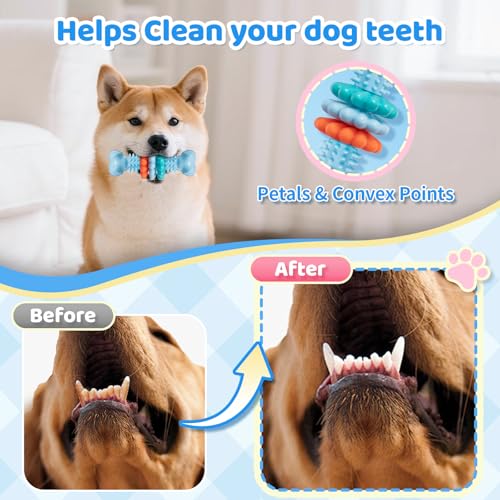 2 Pack Indestructible Puppy Chew Toy Soft Durable Teeth Cleaning