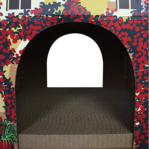 American Cat Club Cat House with Scratcher & Catnip included - Mediterranean Villa - style: Mediterranean Villa
