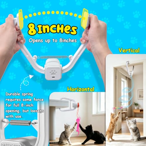 Automatic Interactive Cat Toy for Indoor Cats, Doorway Cat Kittens Toys - color: Grey