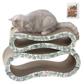CSR1014F Suvi 26" Modern Cardboard Infinity 2-in-1 Lounge Bed Cat Scratcher with Catnip, Garden Cats - color: Green/Cream