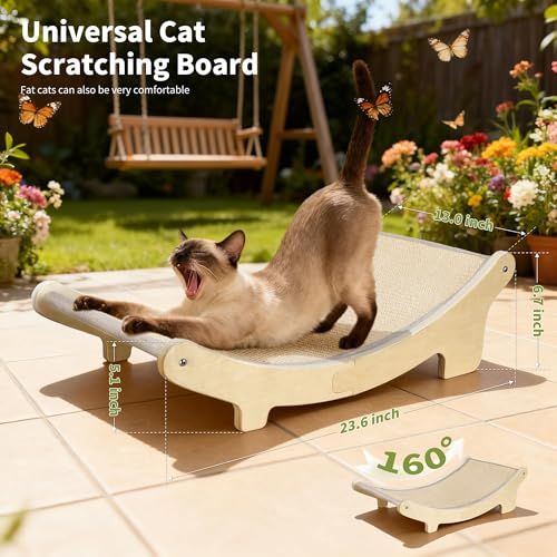 HOTEAGLE Cat Scratcher Bed for Indoor Cats, Upgraded Thicken Support Rods - size: Large