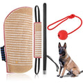 Leyndo 4 Pcs Dog Training Sleeve Set with Tug Pillow Stick Ball, Red - color: Red