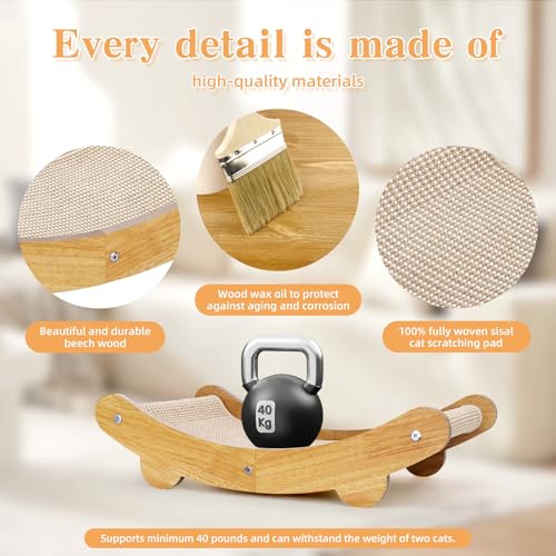 23.2 Inch Large Natural Sisal Cat Scratcher Bed