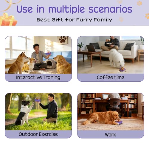 BoYoYo Interactive Dog Puzzle Toy for Smart, Dog Enrichment Toys to Keep Them Busy, Cognitive Dogs Toy to Stimulate Their Brain, Dog's Treat Dispensing Toys with Slow Feeder, Easy to Clean - color: Purple
