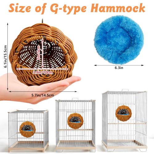 BNOSDM Bird Nest with Soft Pad Breathable Small Parrot Bed Set Brown - color: Brown Screw Fixation - G-Type
