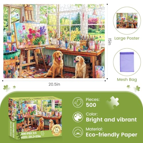 500 Piece Puzzles for Adults, Charming Art Studio Jigsaw Puzzles 500 Pieces - color: Art Studio