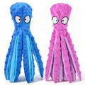 HGB Squeaky Dog Toys No Stuffing Octopus Crinkle for Large Medium Small Dog - color: Octopus Purple & Blue