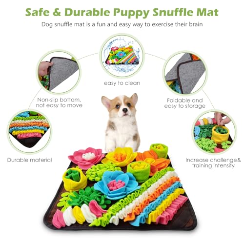 KeeKit Snuffle Mat for Dogs, Non-Slip, Machine Washable, Brown, 15.4x15.4'' - color: Brown